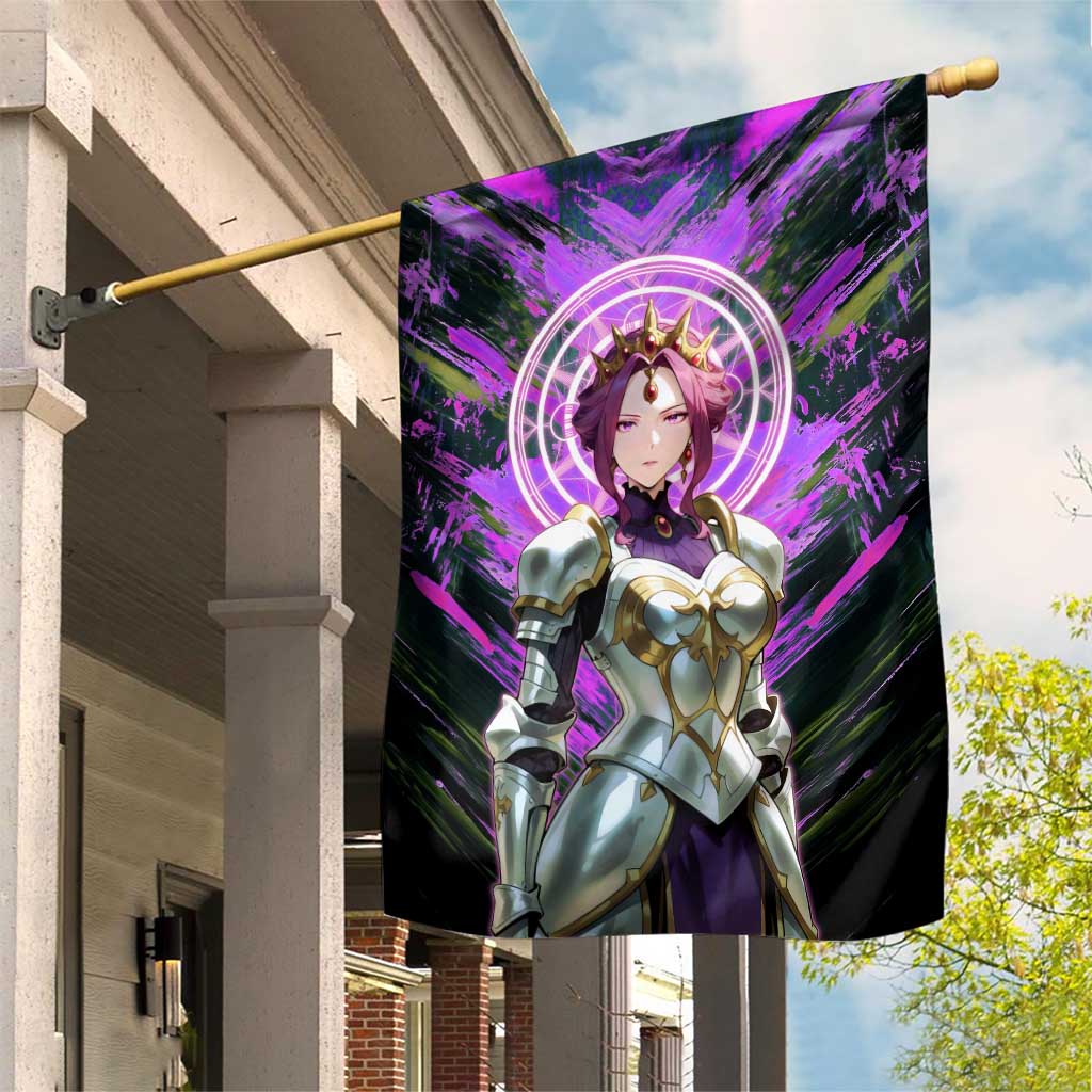 Mirellia Q Melromarc The Rising of the Shield Hero Garden Flag with Queen Armor and Magical Emblem Background - The Mazicc