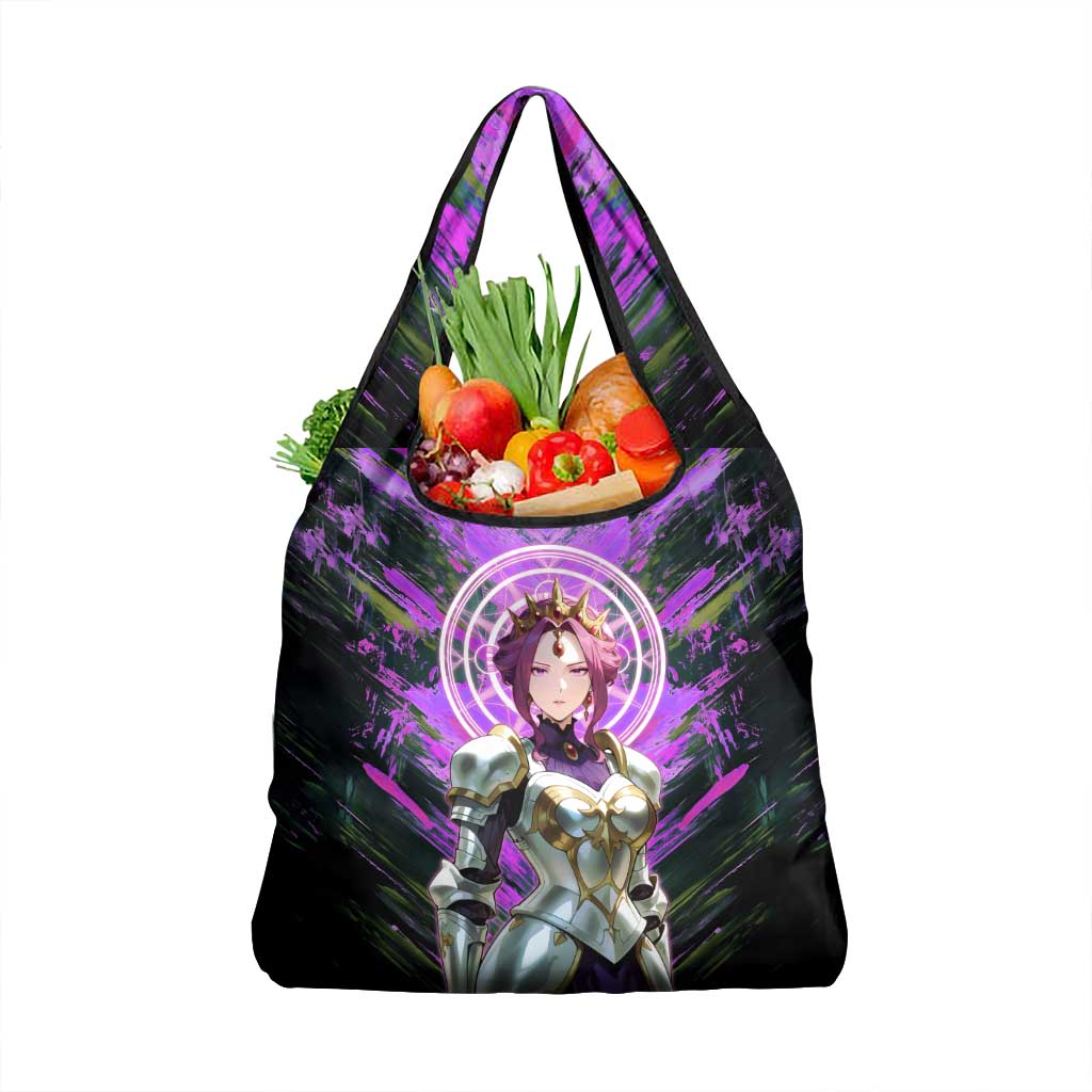 Mirellia Q Melromarc The Rising of the Shield Hero Grocery Bag with Queen Armor and Magical Emblem Background - The Mazicc