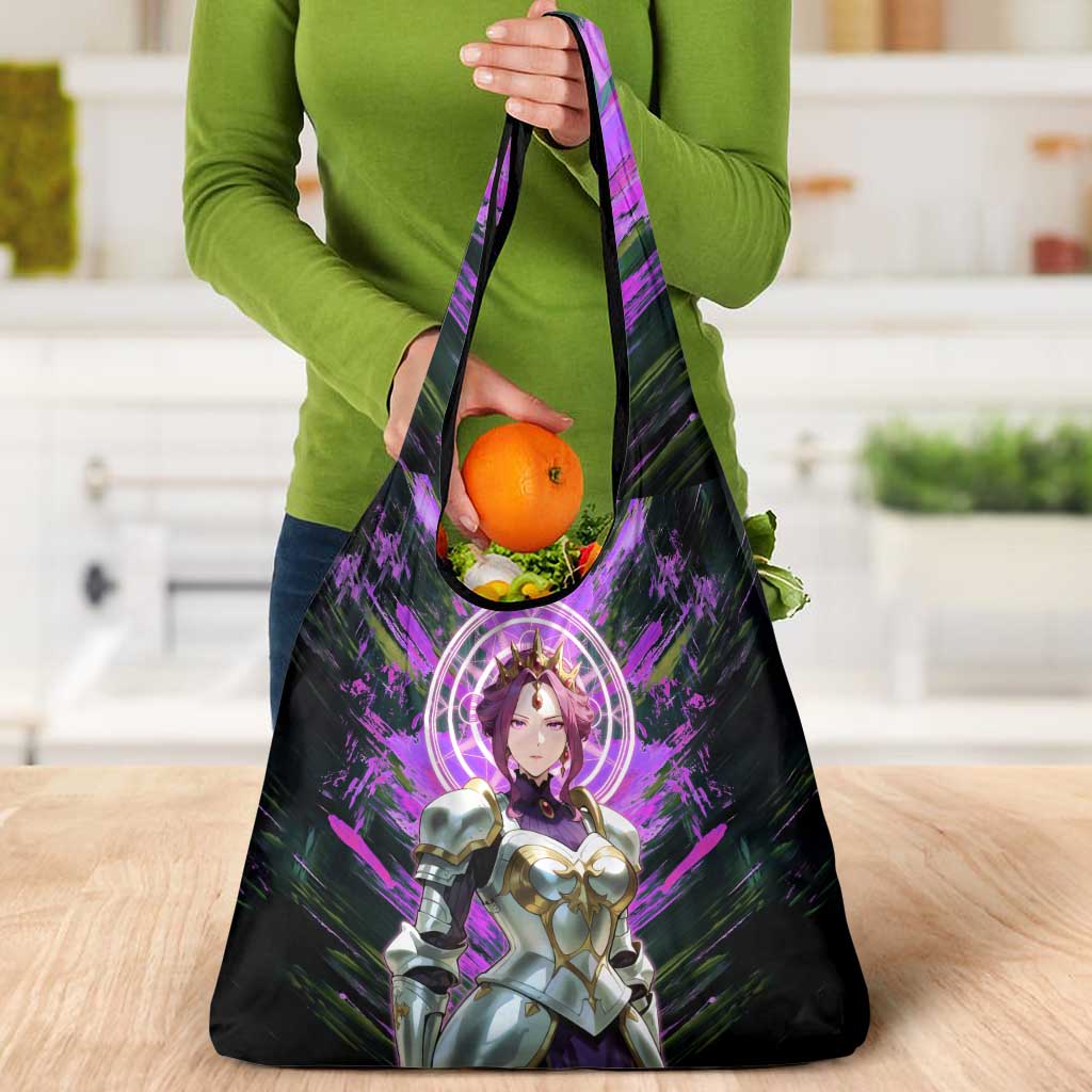 Mirellia Q Melromarc The Rising of the Shield Hero Grocery Bag with Queen Armor and Magical Emblem Background - The Mazicc
