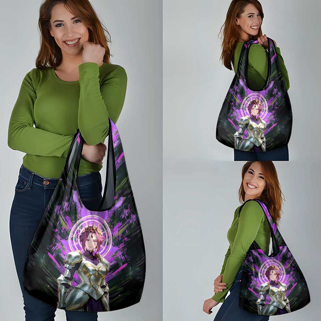 Mirellia Q Melromarc The Rising of the Shield Hero Grocery Bag with Queen Armor and Magical Emblem Background - The Mazicc