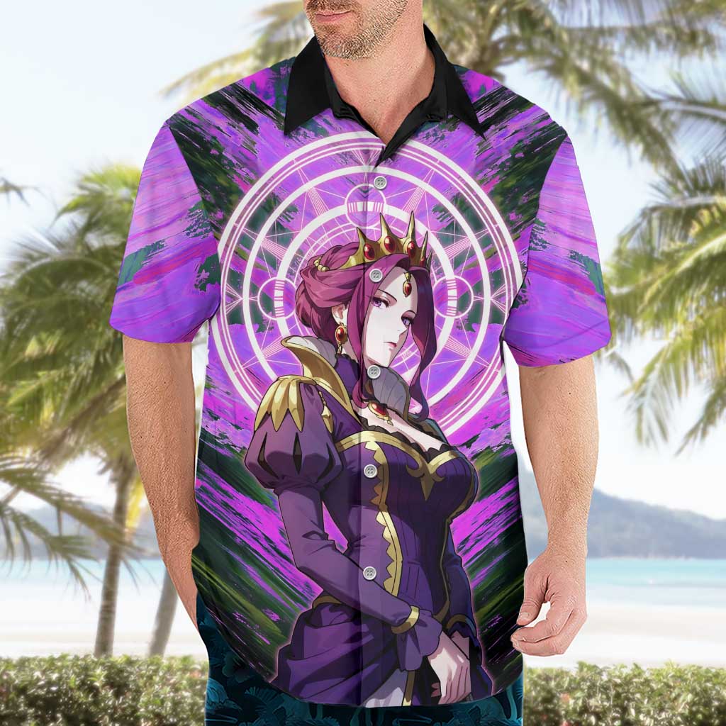 Mirellia Q Melromarc The Rising of the Shield Hero Hawaiian Shirt with Queen Armor and Magical Emblem Background - The Mazicc