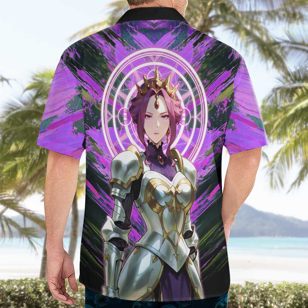 Mirellia Q Melromarc The Rising of the Shield Hero Hawaiian Shirt with Queen Armor and Magical Emblem Background - The Mazicc