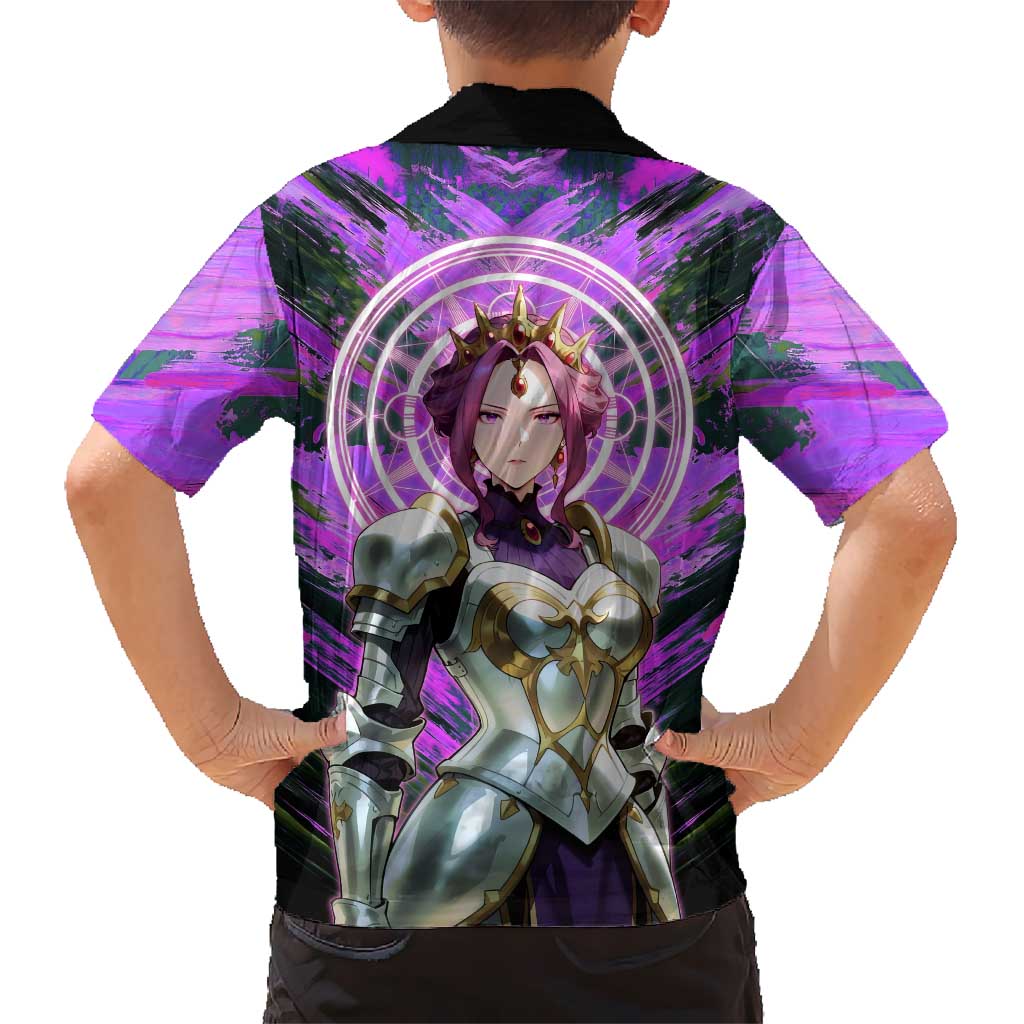 Mirellia Q Melromarc The Rising of the Shield Hero Hawaiian Shirt with Queen Armor and Magical Emblem Background - The Mazicc