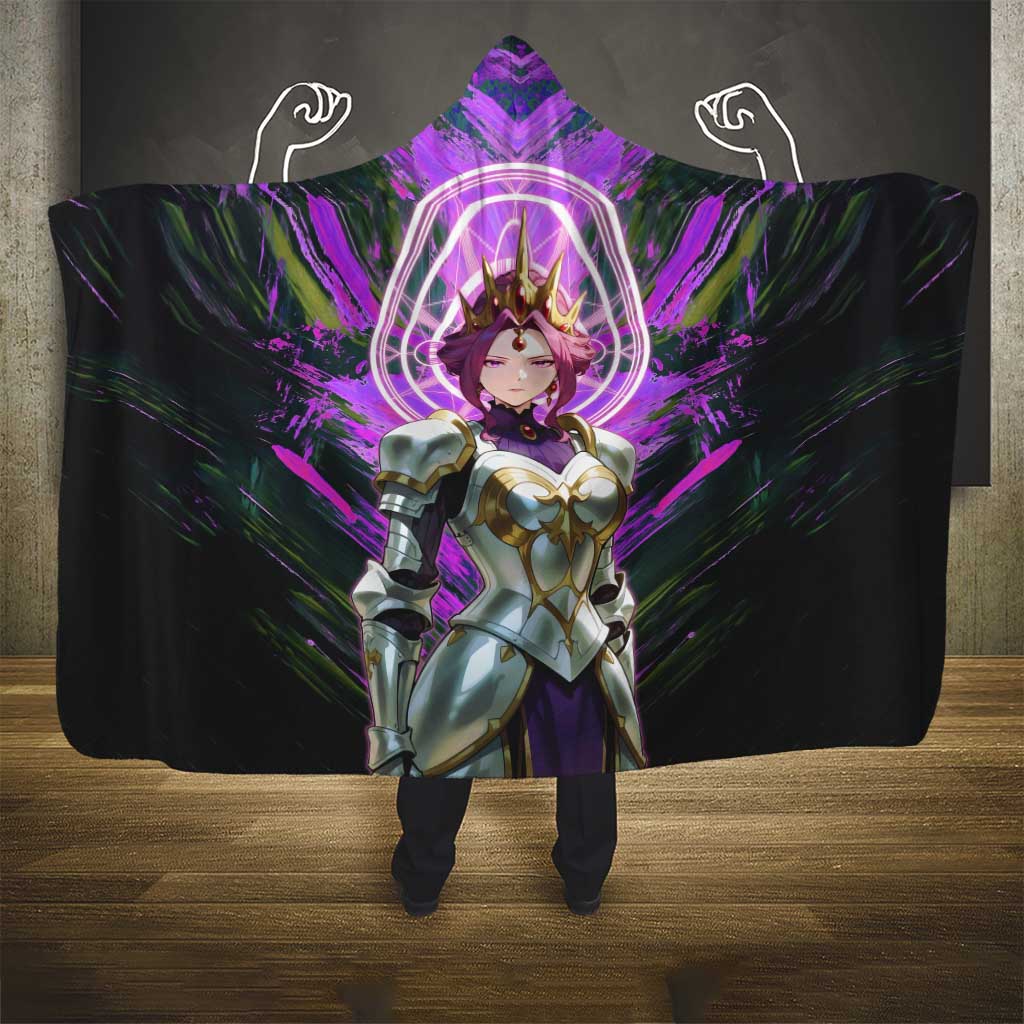 Mirellia Q Melromarc The Rising of the Shield Hero Hooded Blanket with Queen Armor and Magical Emblem Background - The Mazicc