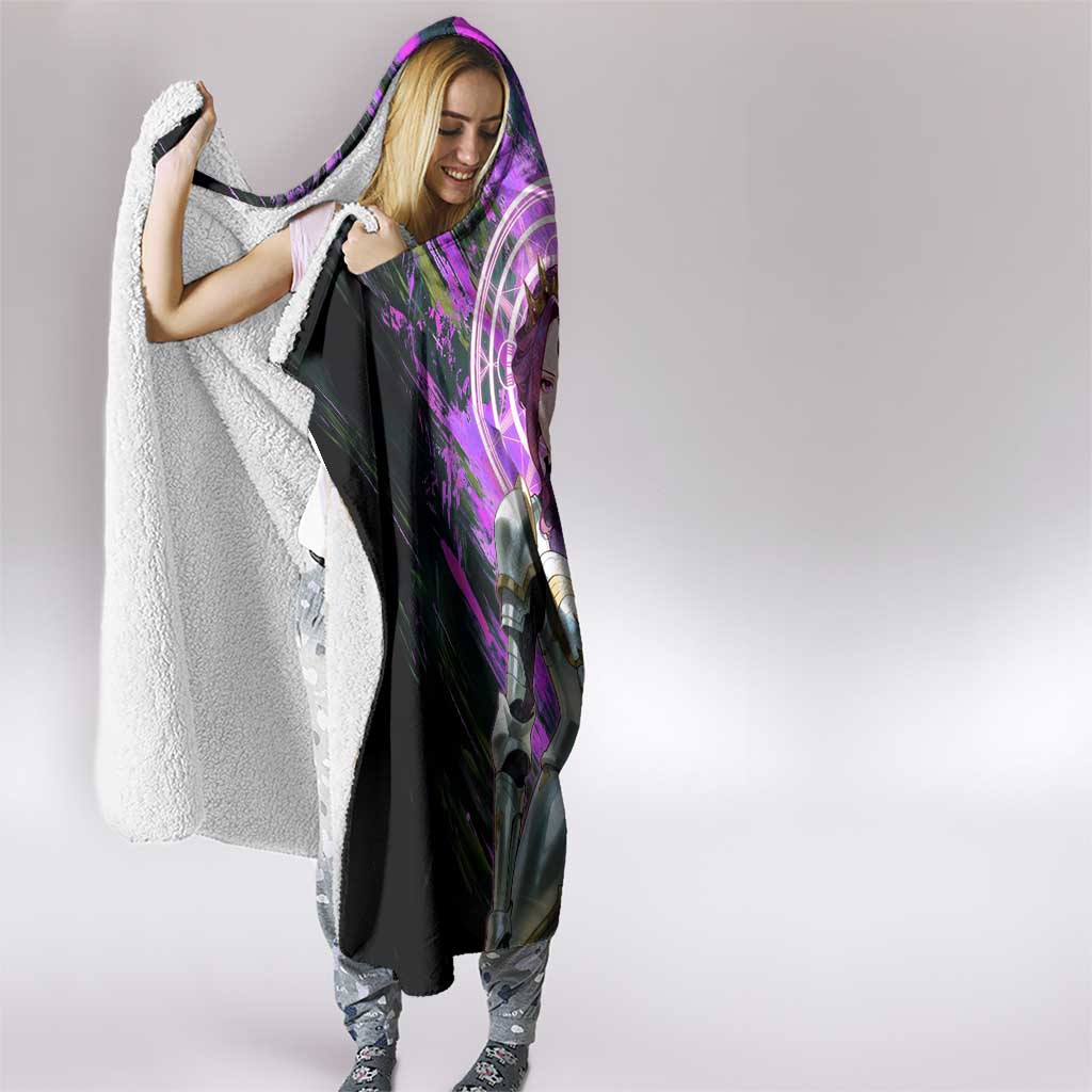 Mirellia Q Melromarc The Rising of the Shield Hero Hooded Blanket with Queen Armor and Magical Emblem Background - The Mazicc