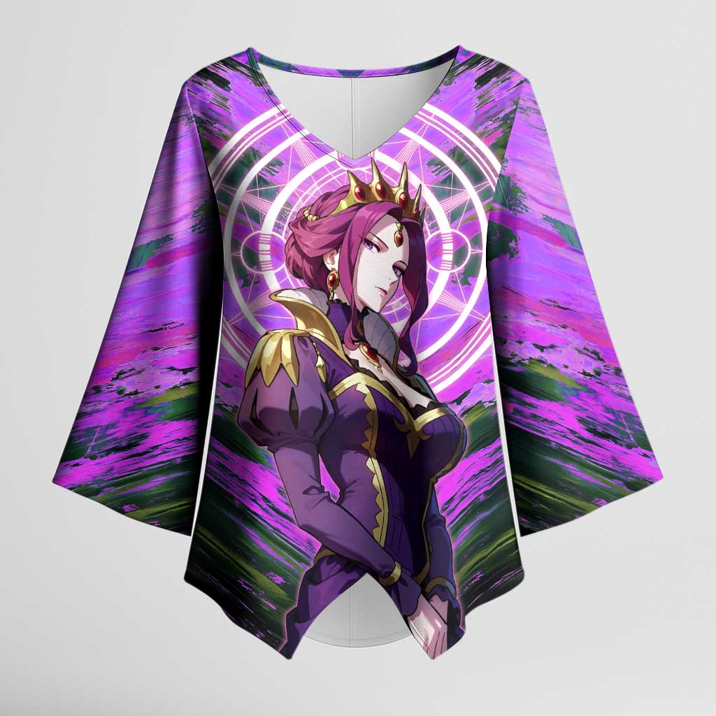 Mirellia Q Melromarc The Rising of the Shield Hero Kimono Sleeve Blouse with Queen Armor and Magical Emblem Background - The Mazicc