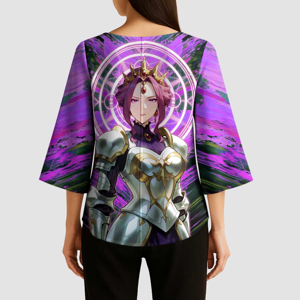 Mirellia Q Melromarc The Rising of the Shield Hero Kimono Sleeve Blouse with Queen Armor and Magical Emblem Background - The Mazicc