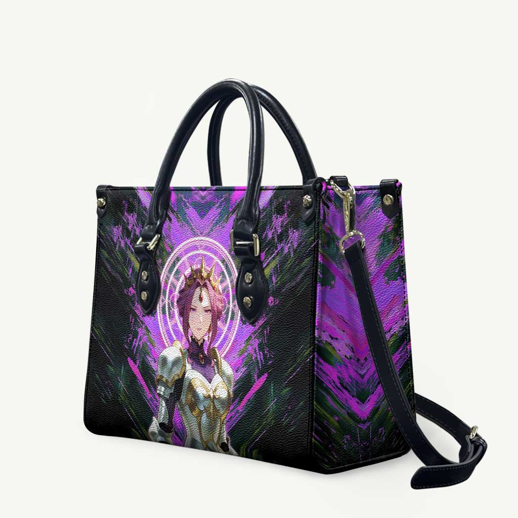 Mirellia Q Melromarc The Rising of the Shield Hero Leather Bag with Queen Armor and Magical Emblem Background - The Mazicc