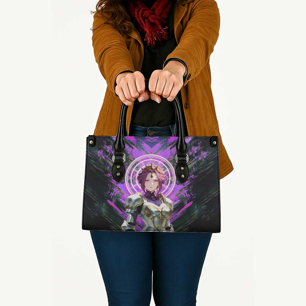 Mirellia Q Melromarc The Rising of the Shield Hero Leather Bag with Queen Armor and Magical Emblem Background - The Mazicc