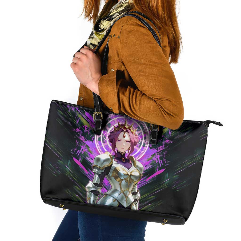Mirellia Q Melromarc The Rising of the Shield Hero Leather Tote Bag with Queen Armor and Magical Emblem Background - The Mazicc