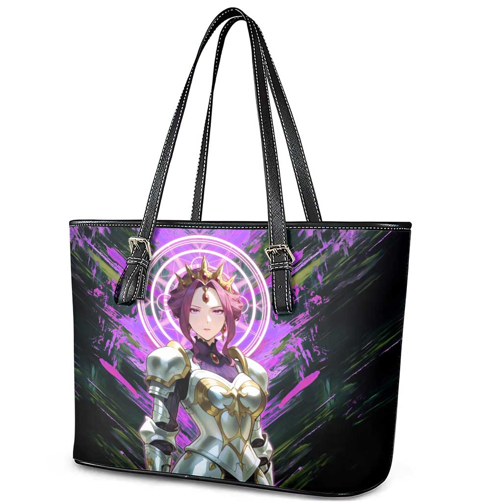 Mirellia Q Melromarc The Rising of the Shield Hero Leather Tote Bag with Queen Armor and Magical Emblem Background - The Mazicc