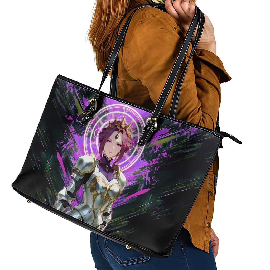 Mirellia Q Melromarc The Rising of the Shield Hero Leather Tote Bag with Queen Armor and Magical Emblem Background - The Mazicc