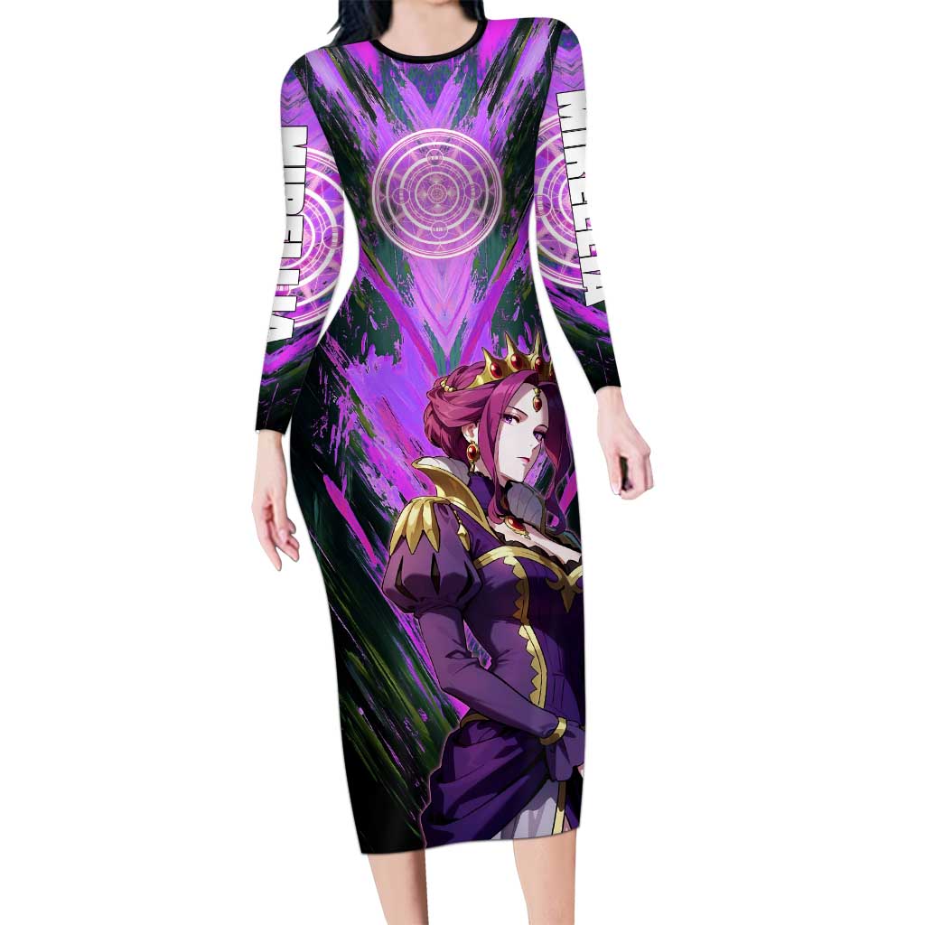 Mirellia Q Melromarc The Rising of the Shield Hero Long Sleeve Bodycon Dress with Queen Armor and Magical Emblem Background - The Mazicc