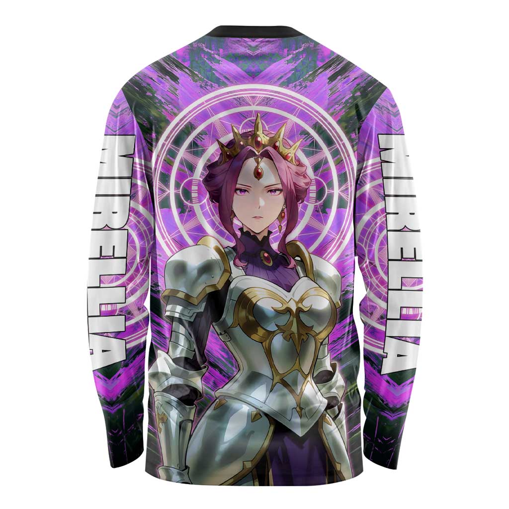 Mirellia Q Melromarc The Rising of the Shield Hero Long Sleeve Shirt with Queen Armor and Magical Emblem Background - The Mazicc
