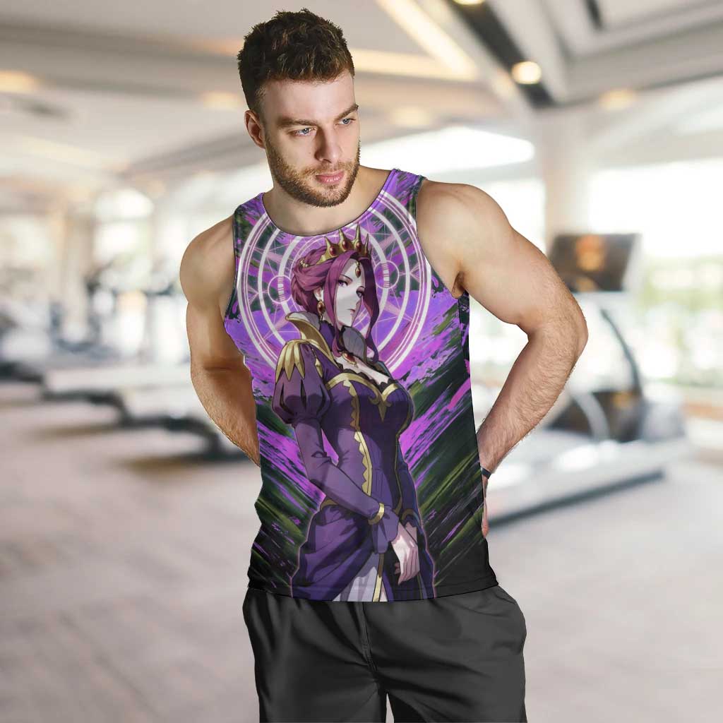 Mirellia Q Melromarc The Rising of the Shield Hero Men Tank Top with Queen Armor and Magical Emblem Background - The Mazicc