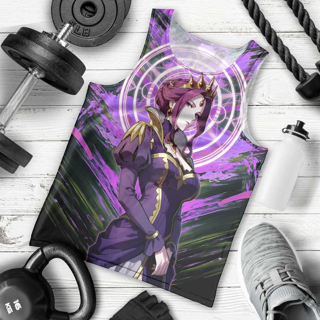 Mirellia Q Melromarc The Rising of the Shield Hero Men Tank Top with Queen Armor and Magical Emblem Background - The Mazicc