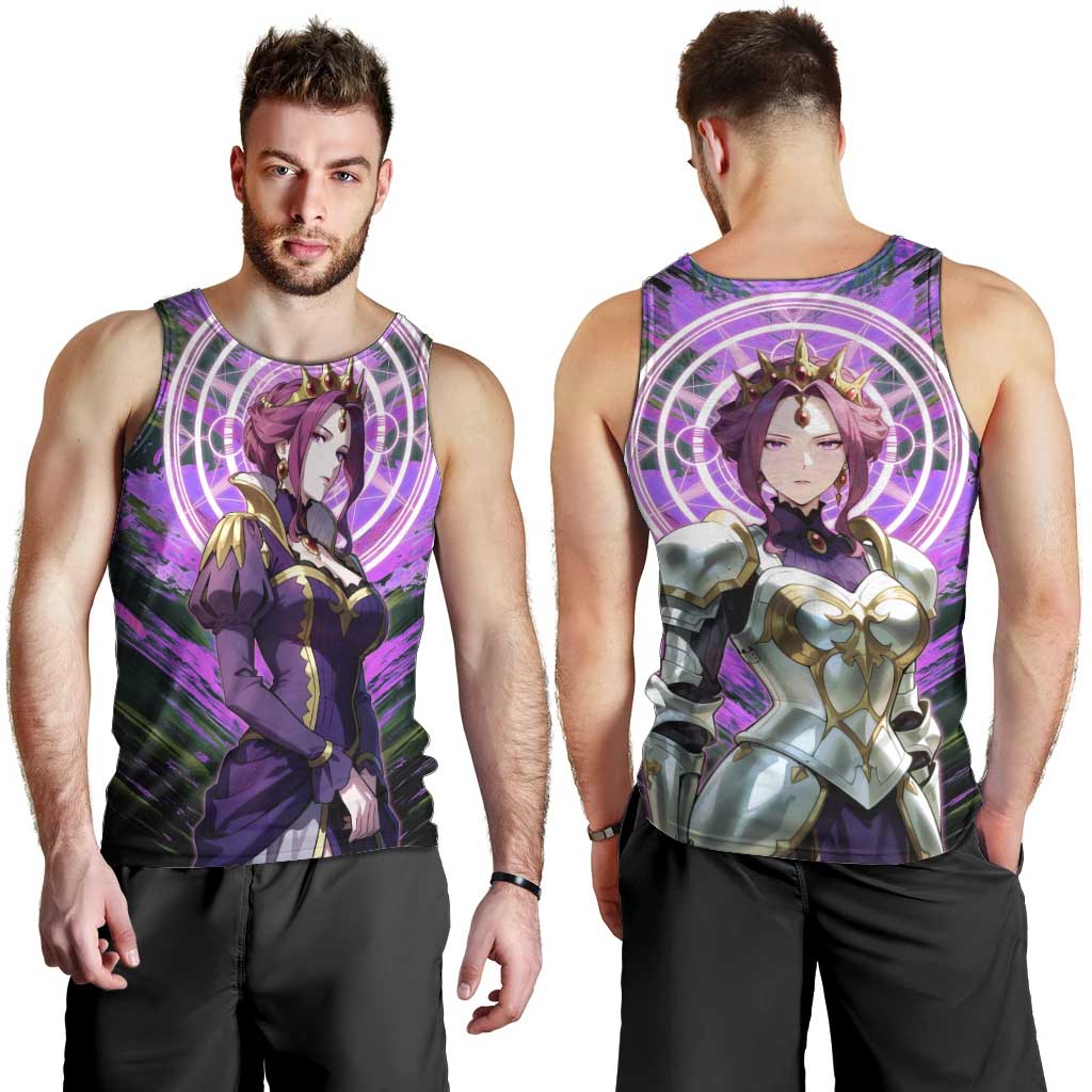 Mirellia Q Melromarc The Rising of the Shield Hero Men Tank Top with Queen Armor and Magical Emblem Background - The Mazicc