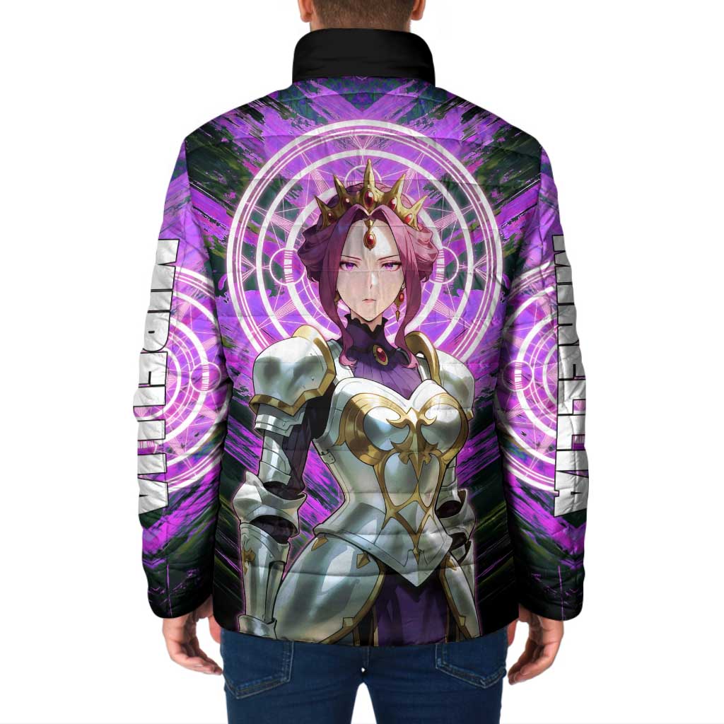 Mirellia Q Melromarc The Rising of the Shield Hero Padded Jacket with Queen Armor and Magical Emblem Background - The Mazicc