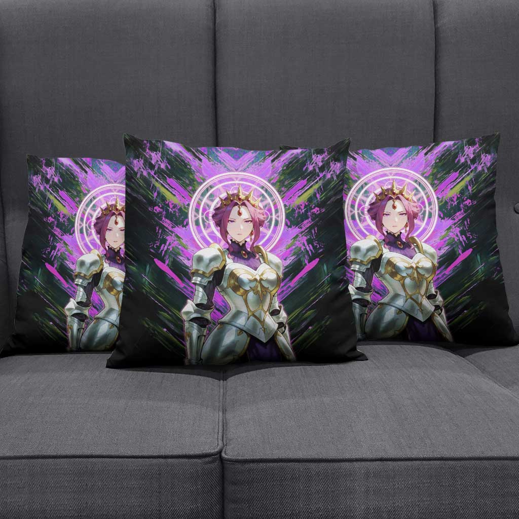 Mirellia Q Melromarc The Rising of the Shield Hero Pillow Cover with Queen Armor and Magical Emblem Background - The Mazicc