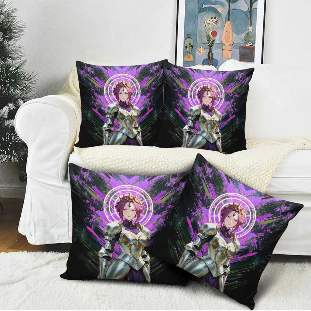 Mirellia Q Melromarc The Rising of the Shield Hero Pillow Cover with Queen Armor and Magical Emblem Background - The Mazicc