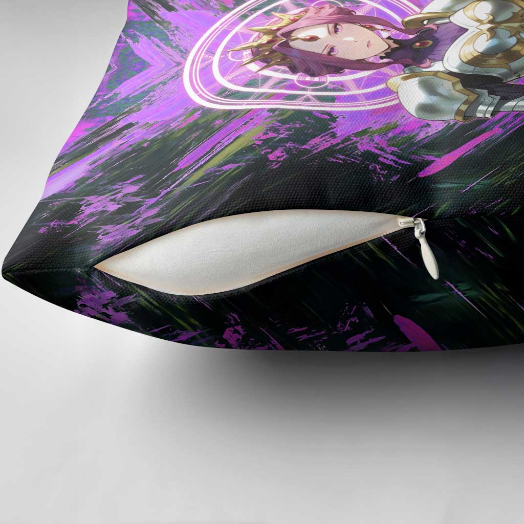 Mirellia Q Melromarc The Rising of the Shield Hero Pillow Cover with Queen Armor and Magical Emblem Background - The Mazicc