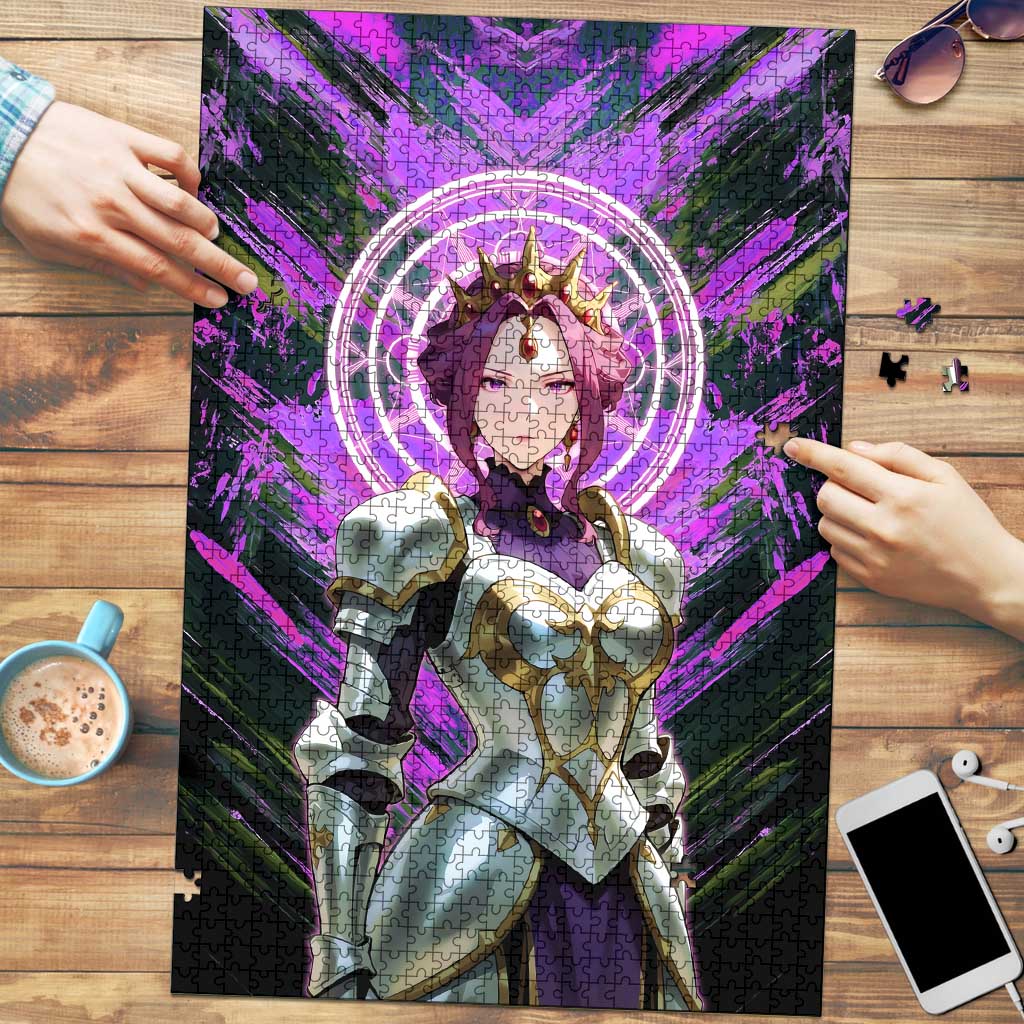 Mirellia Q Melromarc The Rising of the Shield Hero Puzzle with Queen Armor and Magical Emblem Background - The Mazicc