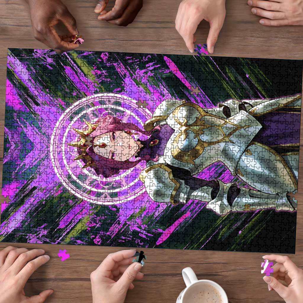 Mirellia Q Melromarc The Rising of the Shield Hero Puzzle with Queen Armor and Magical Emblem Background - The Mazicc