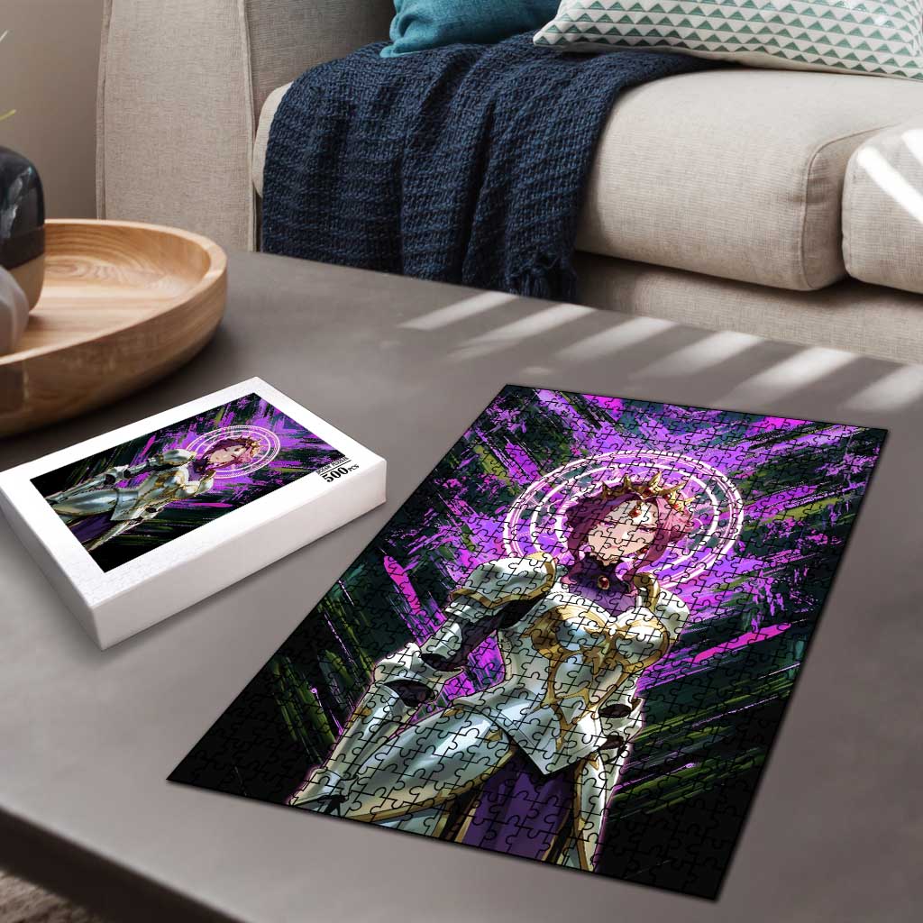 Mirellia Q Melromarc The Rising of the Shield Hero Puzzle with Queen Armor and Magical Emblem Background - The Mazicc