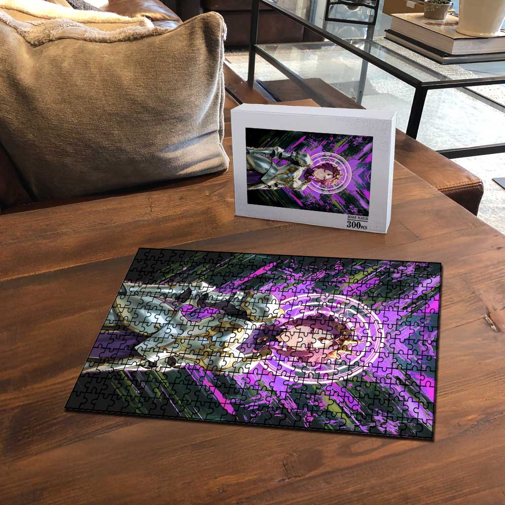 Mirellia Q Melromarc The Rising of the Shield Hero Puzzle with Queen Armor and Magical Emblem Background - The Mazicc