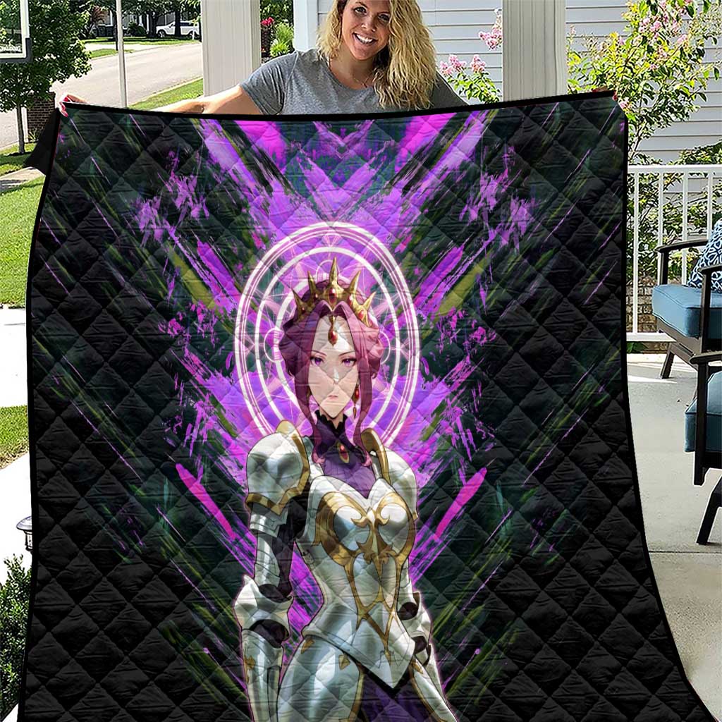 Mirellia Q Melromarc The Rising of the Shield Hero Quilt with Queen Armor and Magical Emblem Background - The Mazicc