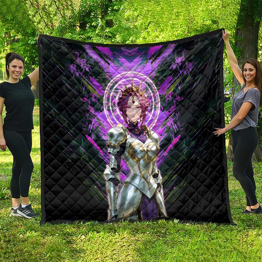 Mirellia Q Melromarc The Rising of the Shield Hero Quilt with Queen Armor and Magical Emblem Background - The Mazicc