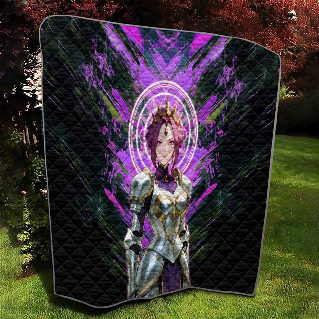 Mirellia Q Melromarc The Rising of the Shield Hero Quilt with Queen Armor and Magical Emblem Background - The Mazicc