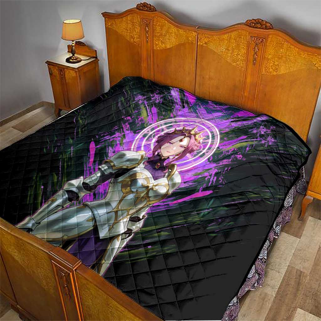 Mirellia Q Melromarc The Rising of the Shield Hero Quilt with Queen Armor and Magical Emblem Background - The Mazicc