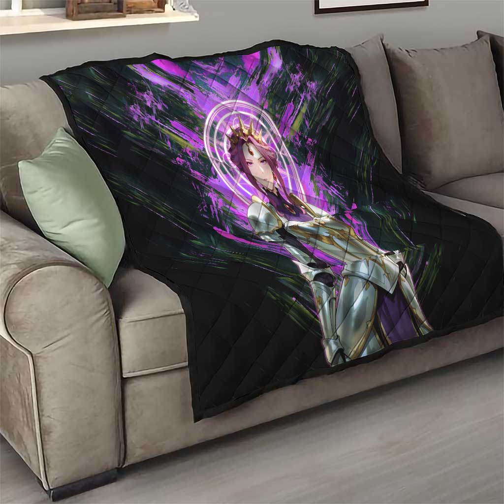 Mirellia Q Melromarc The Rising of the Shield Hero Quilt with Queen Armor and Magical Emblem Background - The Mazicc