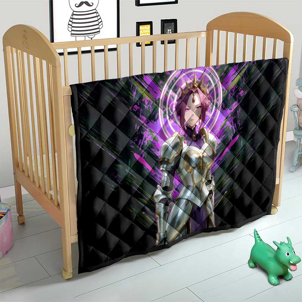 Mirellia Q Melromarc The Rising of the Shield Hero Quilt with Queen Armor and Magical Emblem Background - The Mazicc