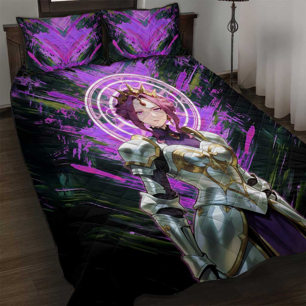 Mirellia Q Melromarc The Rising of the Shield Hero Quilt Bed Set with Queen Armor and Magical Emblem Background - The Mazicc