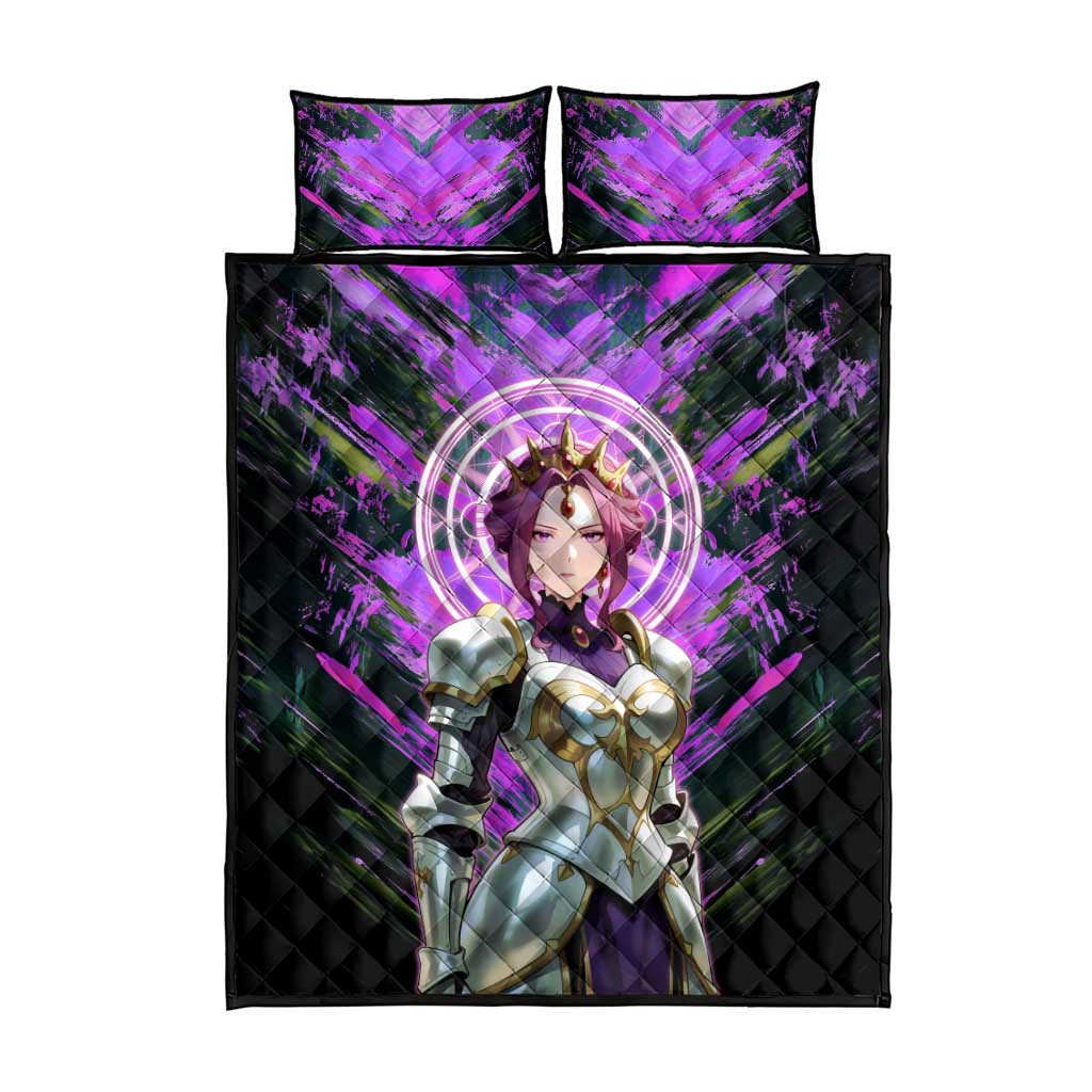 Mirellia Q Melromarc The Rising of the Shield Hero Quilt Bed Set with Queen Armor and Magical Emblem Background - The Mazicc