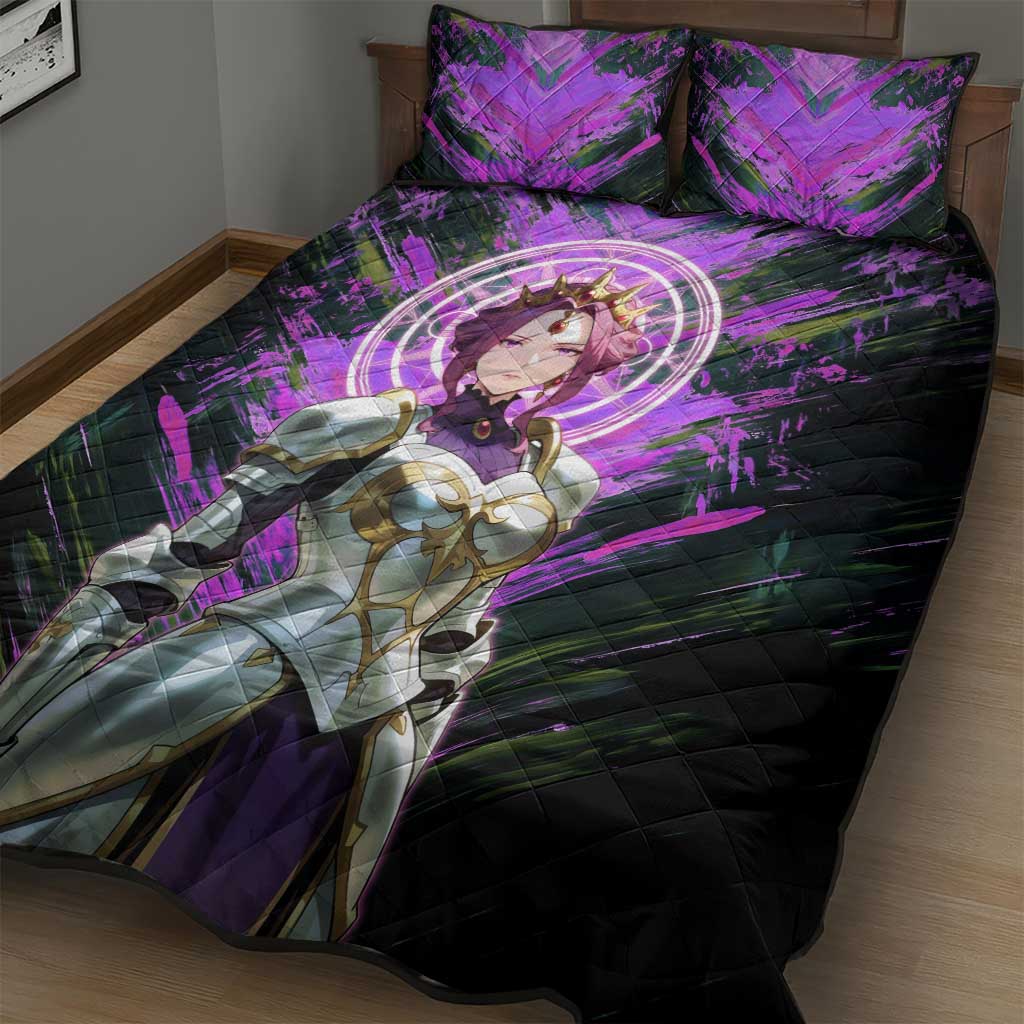 Mirellia Q Melromarc The Rising of the Shield Hero Quilt Bed Set with Queen Armor and Magical Emblem Background - The Mazicc