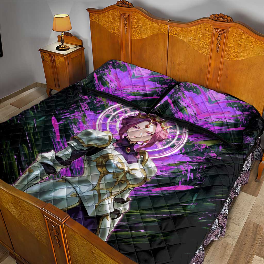 Mirellia Q Melromarc The Rising of the Shield Hero Quilt Bed Set with Queen Armor and Magical Emblem Background - The Mazicc