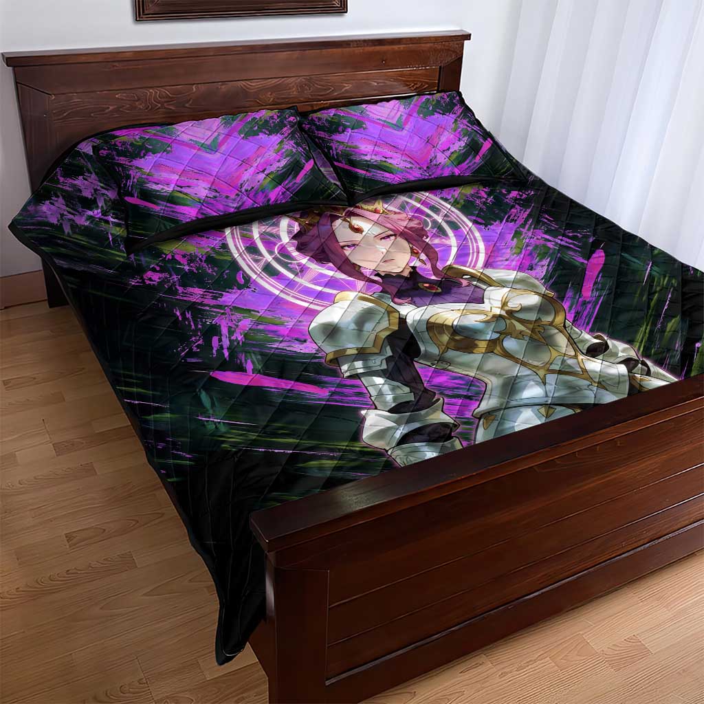 Mirellia Q Melromarc The Rising of the Shield Hero Quilt Bed Set with Queen Armor and Magical Emblem Background - The Mazicc
