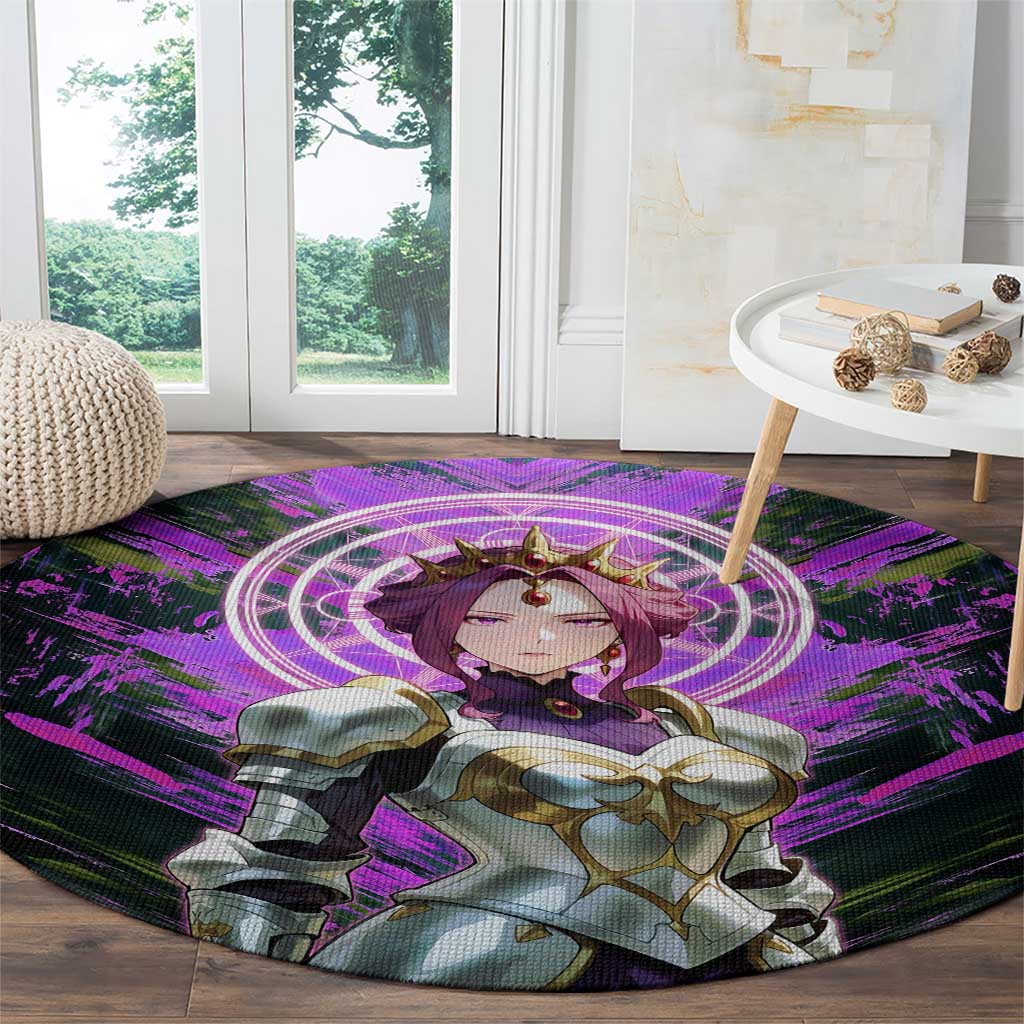 Mirellia Q Melromarc The Rising of the Shield Hero Round Carpet with Queen Armor and Magical Emblem Background - The Mazicc