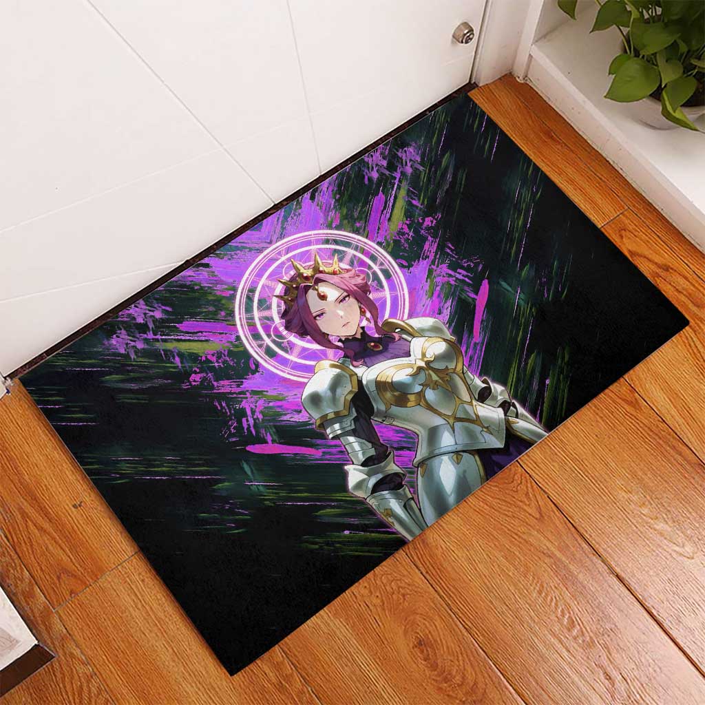 Mirellia Q Melromarc The Rising of the Shield Hero Rubber Doormat with Queen Armor and Magical Emblem Background - The Mazicc