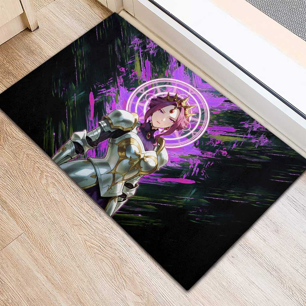 Mirellia Q Melromarc The Rising of the Shield Hero Rubber Doormat with Queen Armor and Magical Emblem Background - The Mazicc