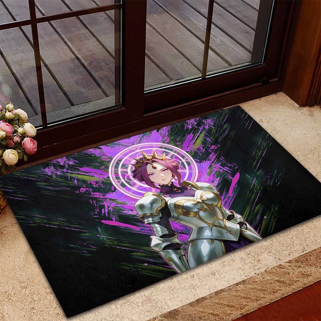 Mirellia Q Melromarc The Rising of the Shield Hero Rubber Doormat with Queen Armor and Magical Emblem Background - The Mazicc