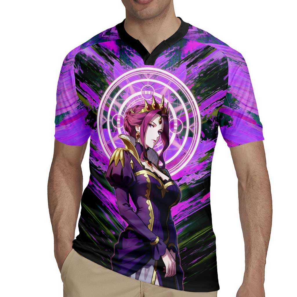 Mirellia Q Melromarc The Rising of the Shield Hero Rugby Jersey with Queen Armor and Magical Emblem Background - The Mazicc