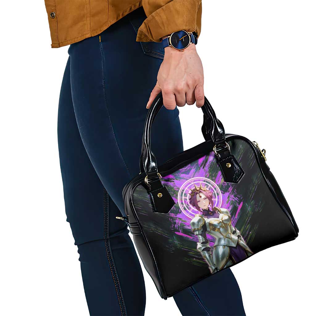 Mirellia Q Melromarc The Rising of the Shield Hero Shoulder Handbag with Queen Armor and Magical Emblem Background - The Mazicc