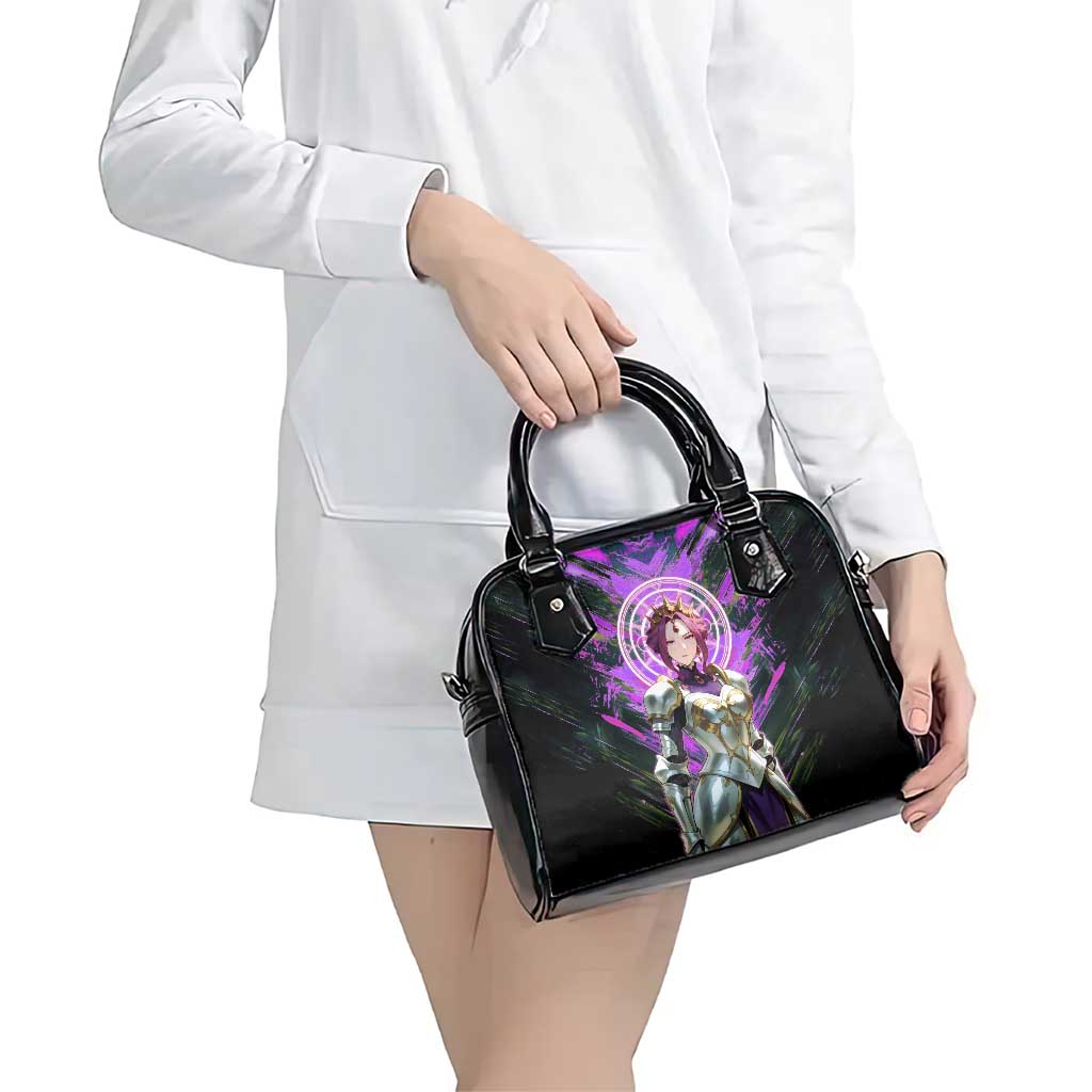 Mirellia Q Melromarc The Rising of the Shield Hero Shoulder Handbag with Queen Armor and Magical Emblem Background - The Mazicc