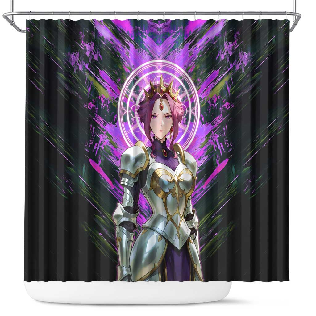Mirellia Q Melromarc The Rising of the Shield Hero Shower Curtain with Queen Armor and Magical Emblem Background - The Mazicc