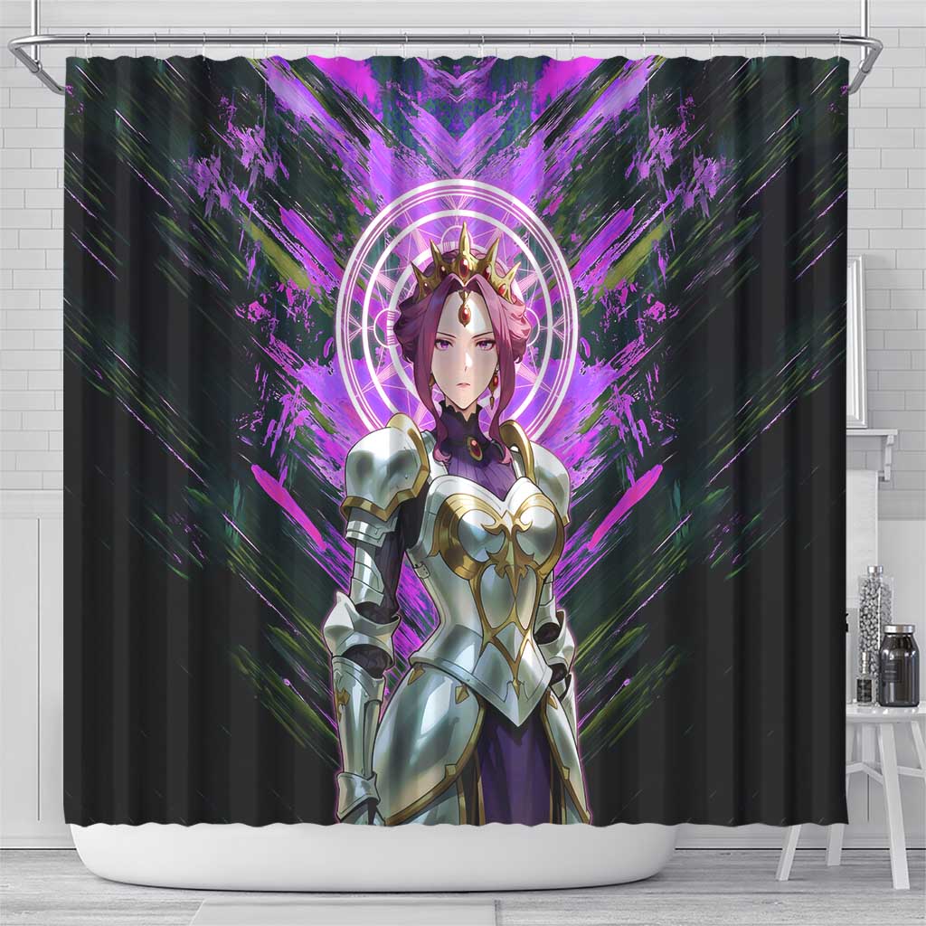 Mirellia Q Melromarc The Rising of the Shield Hero Shower Curtain with Queen Armor and Magical Emblem Background - The Mazicc