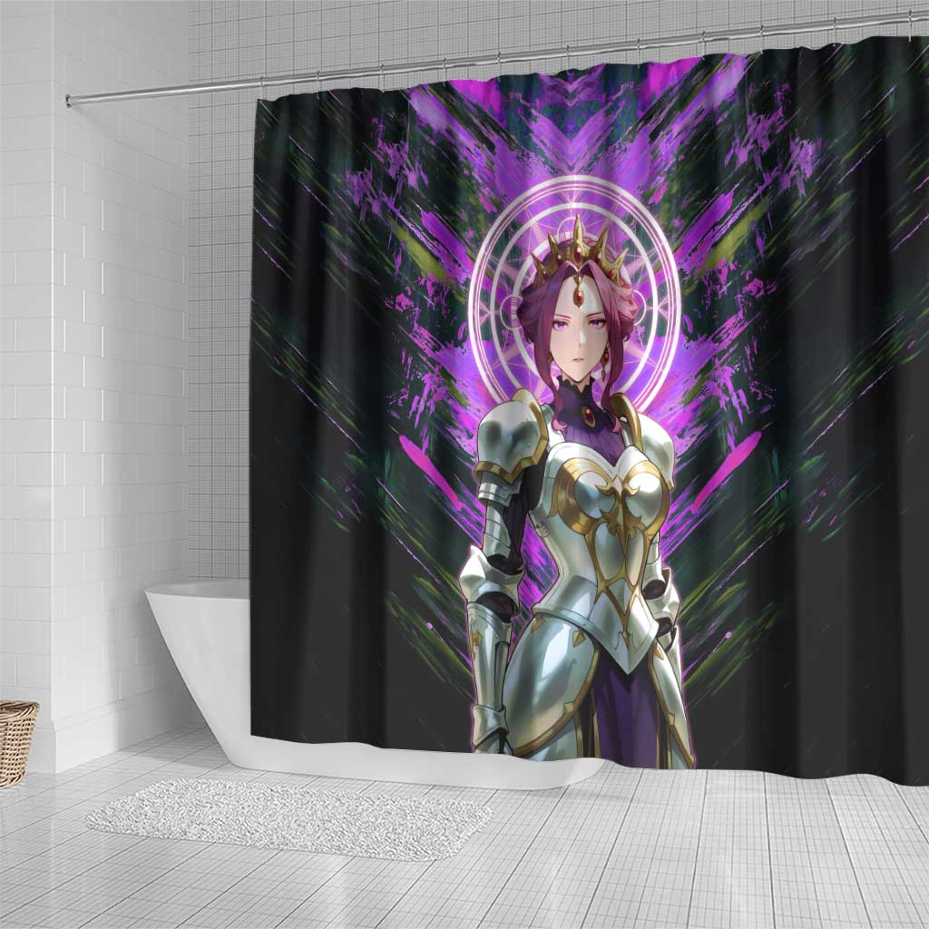 Mirellia Q Melromarc The Rising of the Shield Hero Shower Curtain with Queen Armor and Magical Emblem Background - The Mazicc